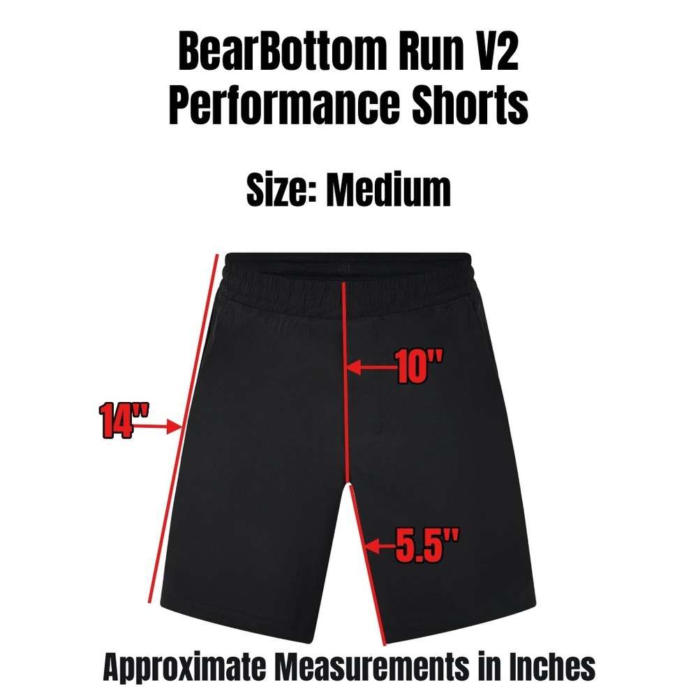 Bearbottom Run V2 Performance Shorts Mens Medium 5.5" Inseam Black Speckled - Picture 2 of 9